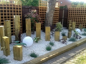 THE ROCKERY GARDEN WITH WOODEN CONSTRUCTION